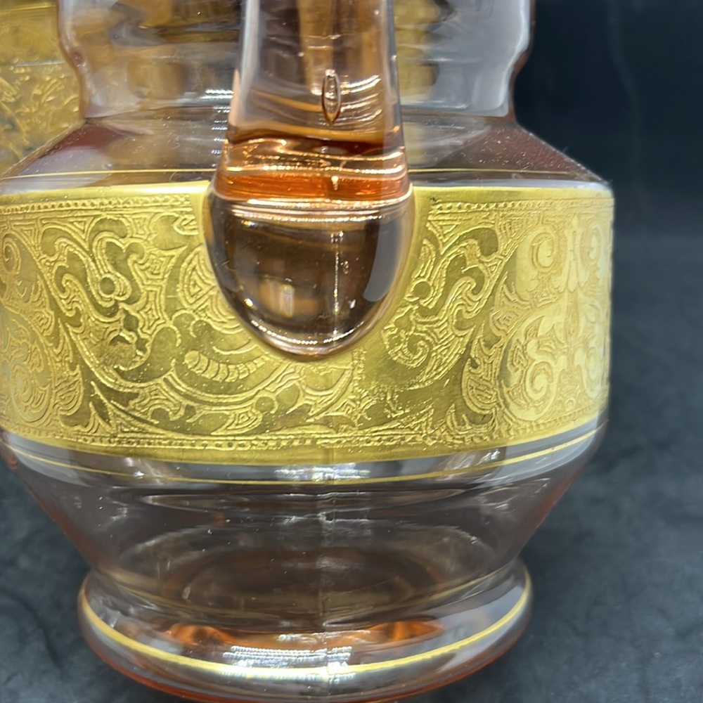 Art Deco Dunbar Flint Pink /G Depression Lemonade Pitcher 1920's with 6 glasses - Picture 13 of 14